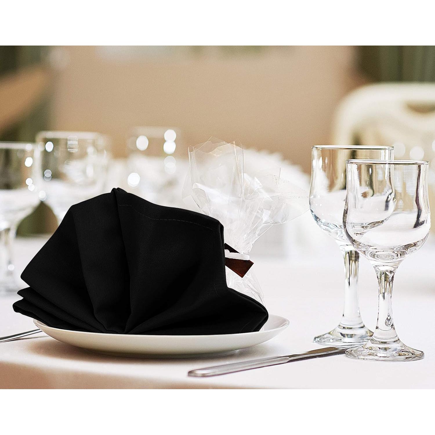 Servilletas de Tela Negras Utopia Kitchen - Paquete de 12, 45.72 cm