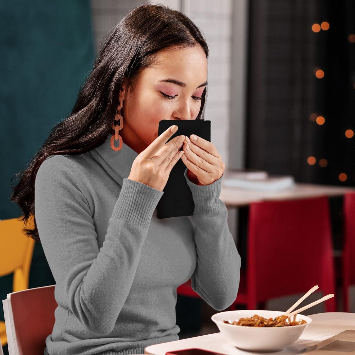 Servilletas de Tela Negras Utopia Kitchen - Paquete de 12, 45.72 cm