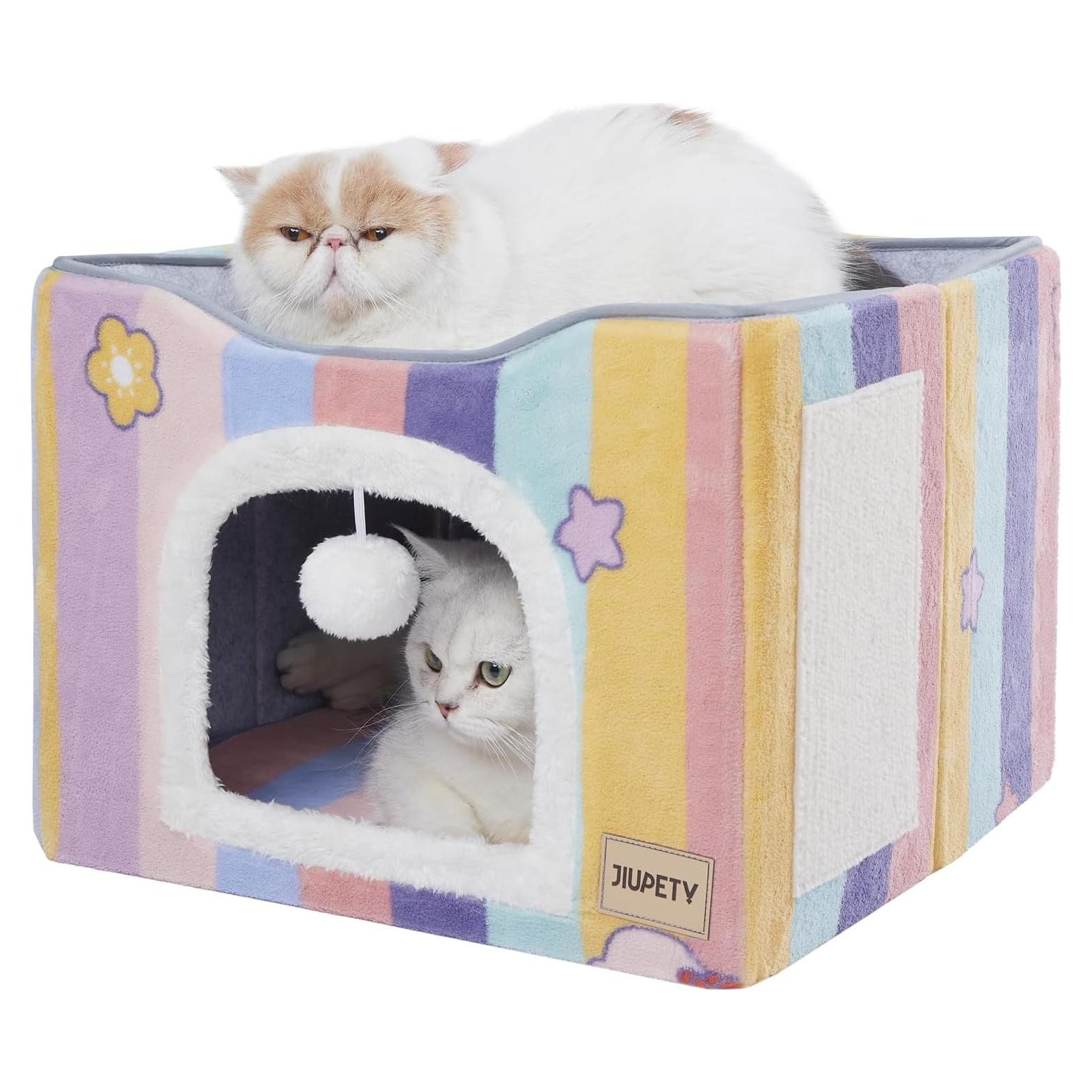 Cama para Gatos Jiupety Arcoíris 2-en-1 Plegable 45cm