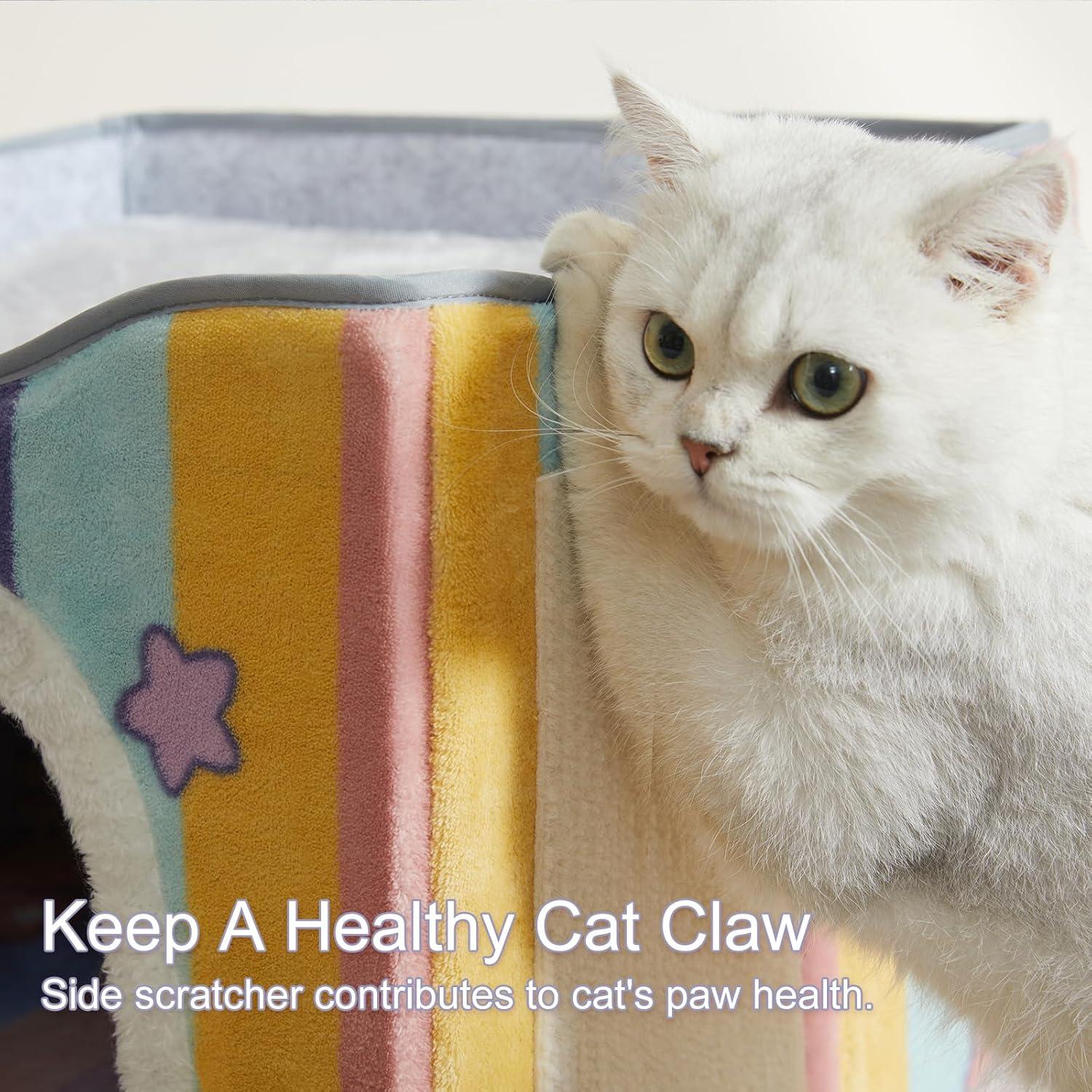 Cama para Gatos Jiupety Arcoíris 2-en-1 Plegable 45cm