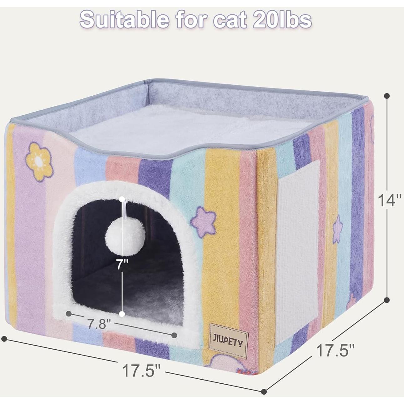 Cama para Gatos Jiupety Arcoíris 2-en-1 Plegable 45cm