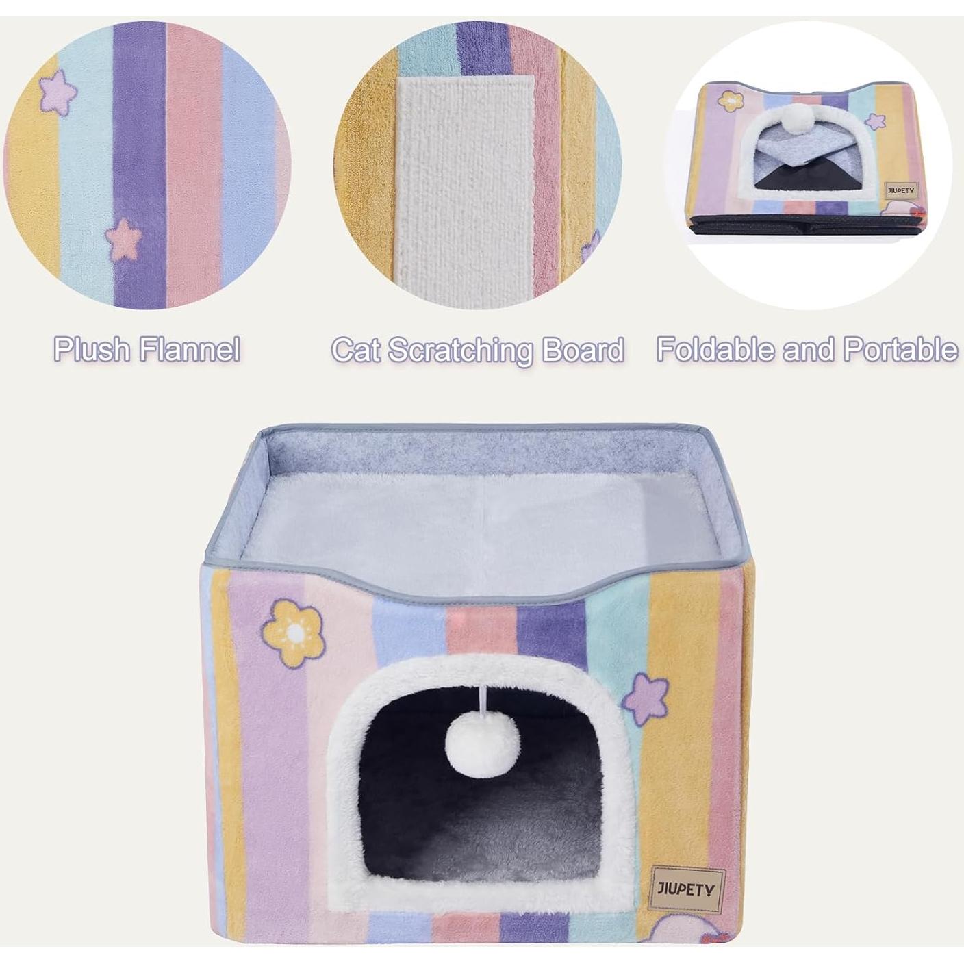 Cama para Gatos Jiupety Arcoíris 2-en-1 Plegable 45cm