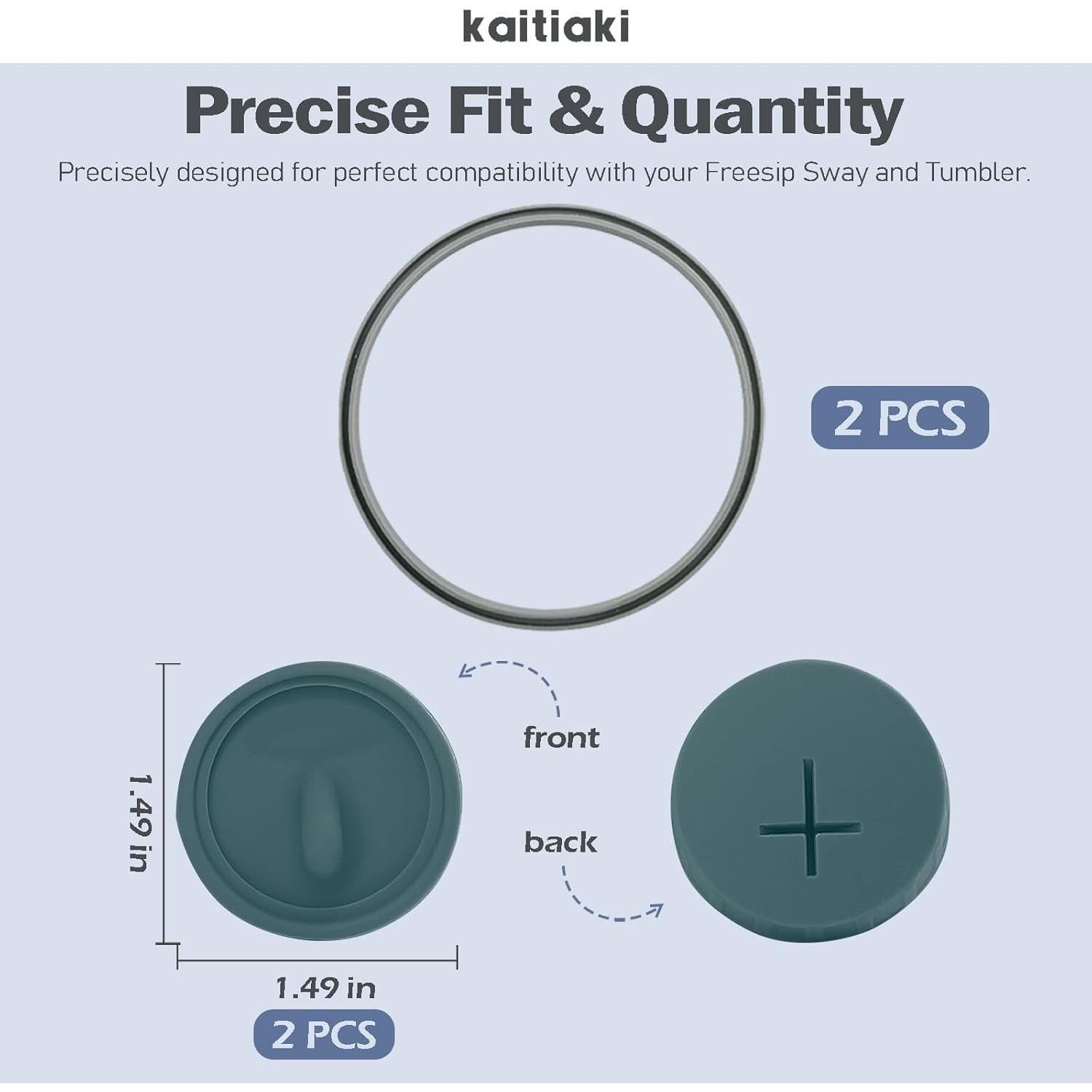 Juego de Tapones y Anillos de Silicona Kaitiaki 4 Piezas Azul