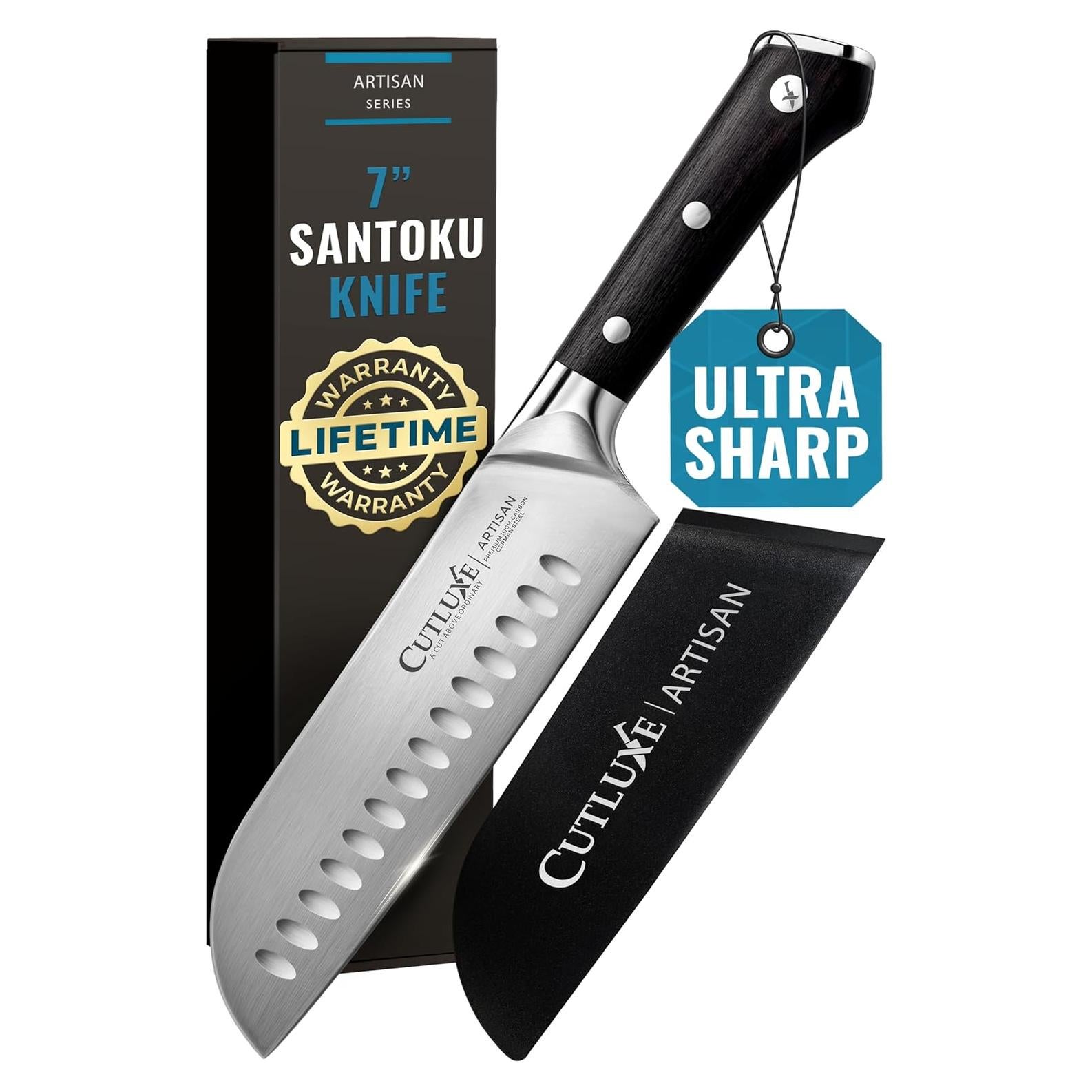 Cuchillo Santoku Cutluxe 17.8 cm Acero Alto Carbono Ergonomico