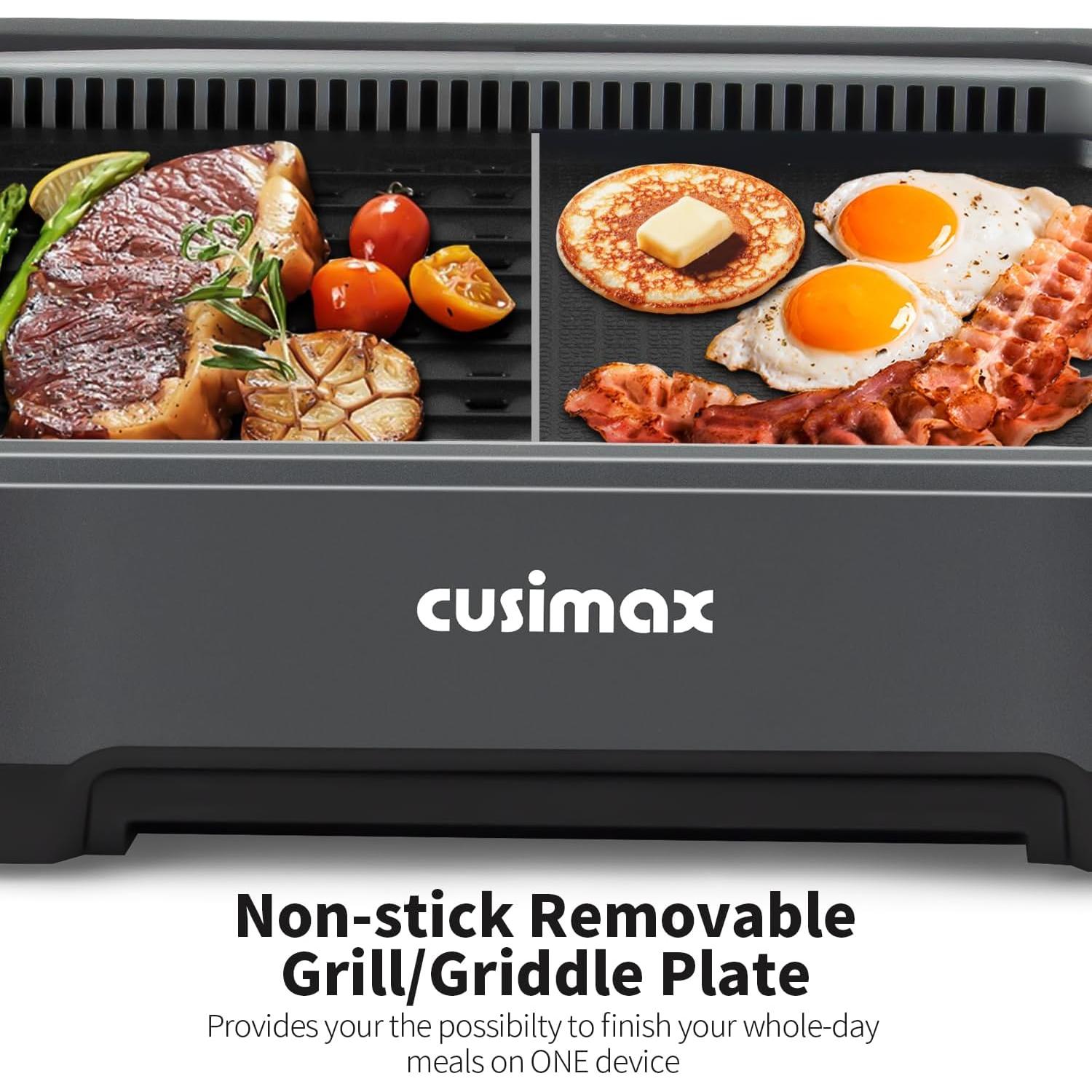 Parrilla Eléctrica Sin Humo CUSIMAX 1500W Interior Antiadherente