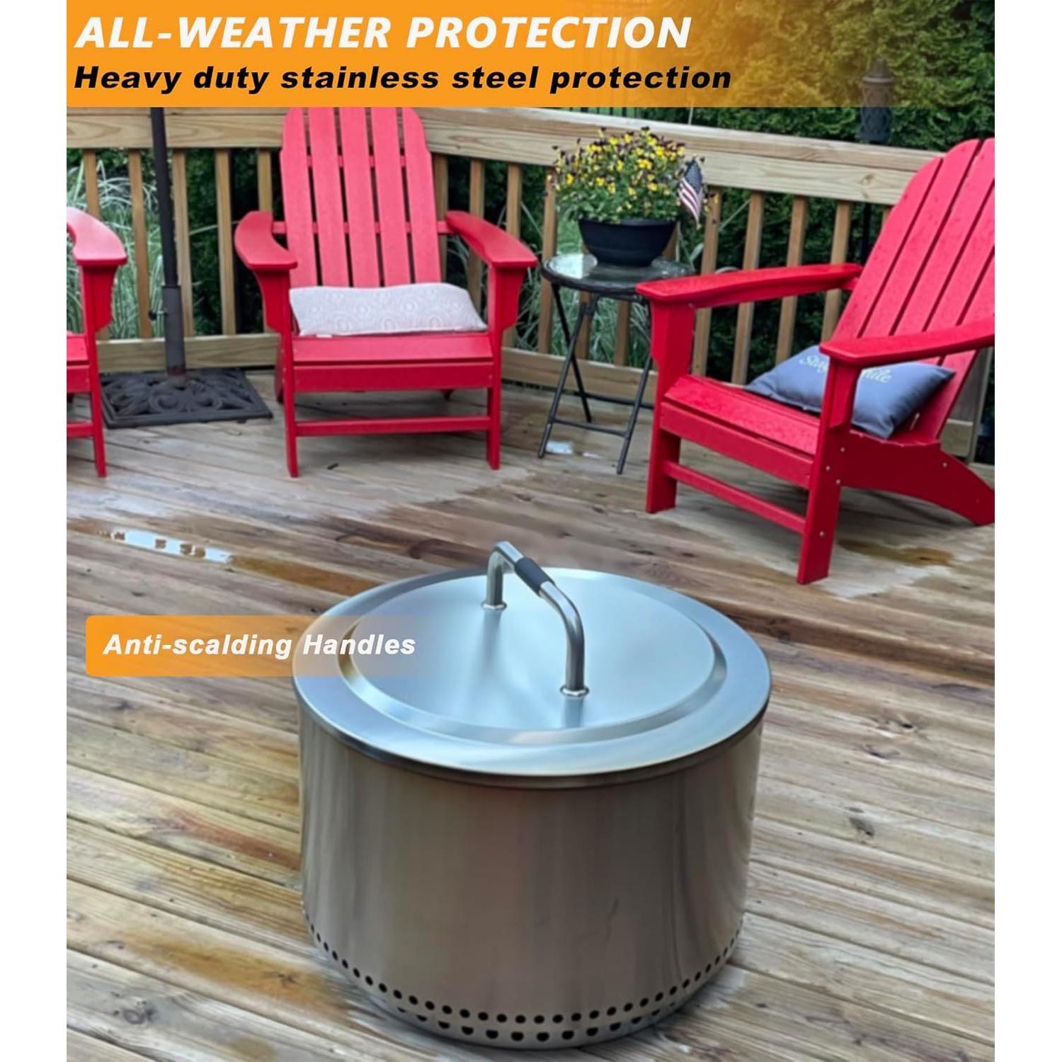 Tapa de Fogón DcYourHome 15" Acero Inoxidable para Solo Stove Ranger