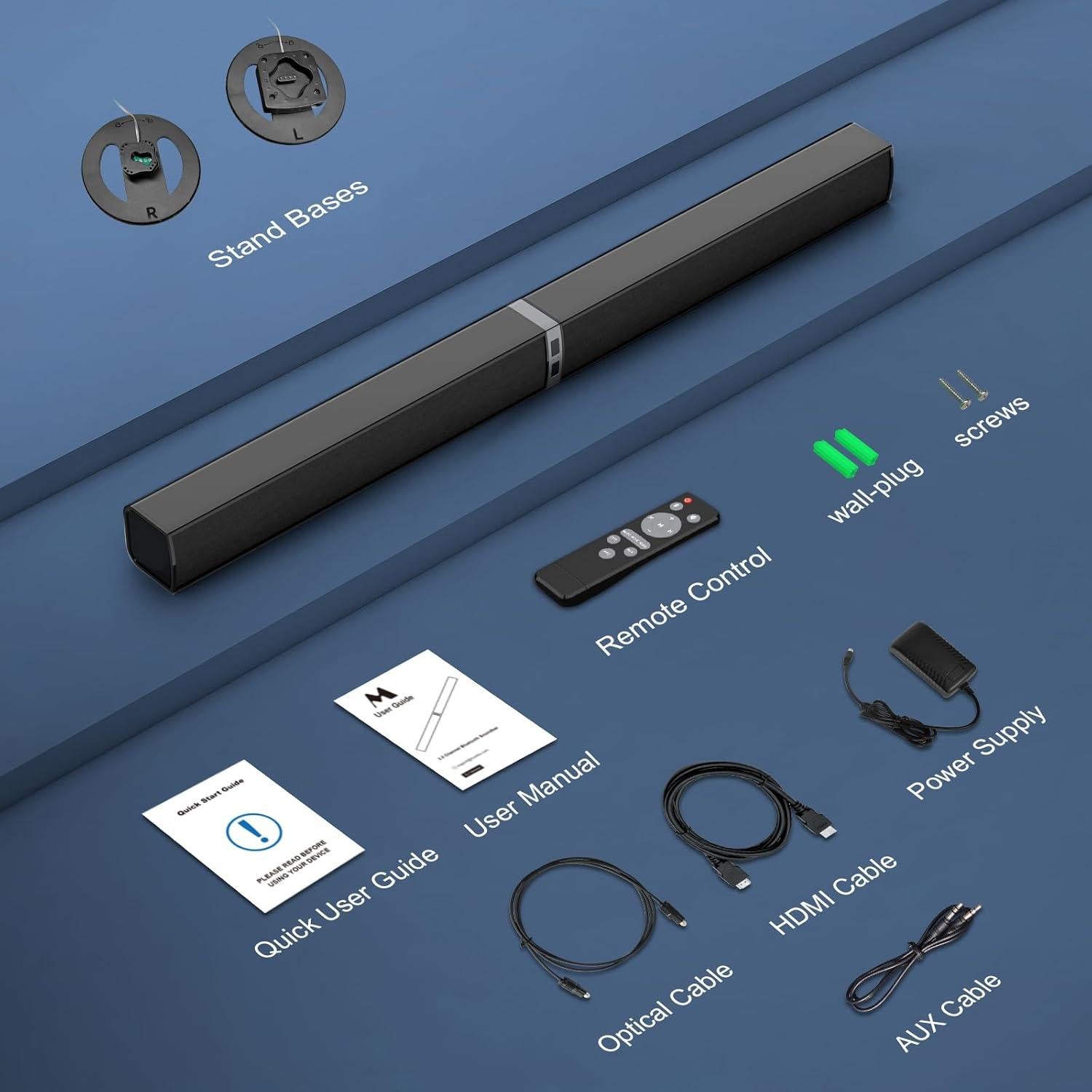 Barra de Sonido MZEIBO 80W Bluetooth para TV Inteligente