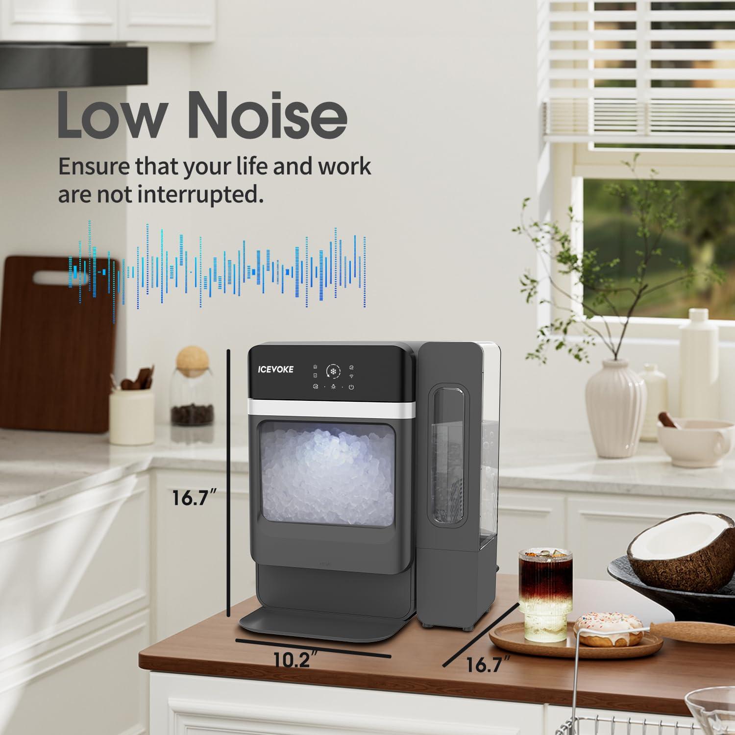 Fabricador de Hielo Nugget ICEVOKE 34 kg/día Autolimpiante