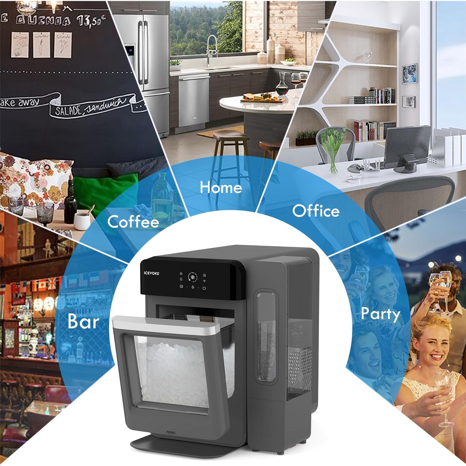 Fabricador de Hielo Nugget ICEVOKE 34 kg/día Autolimpiante