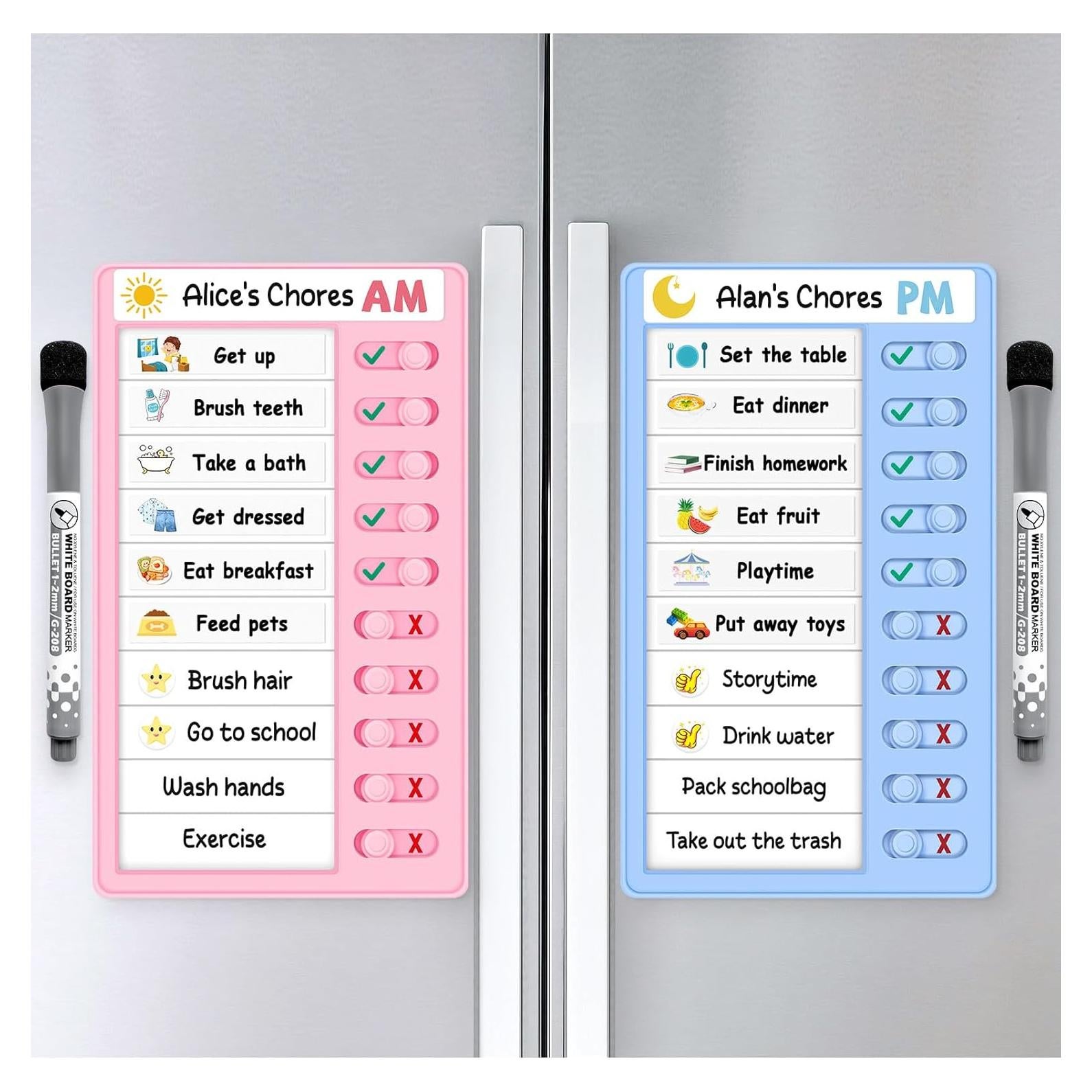 Gráfico de Tareas Interactivo Citamora - Rutina Niños Azulrosa