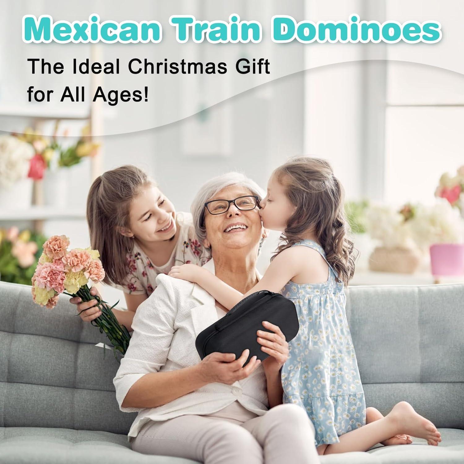 Juego de Dominó Mexicano Doble 12 con 91 Fichas y Soportes