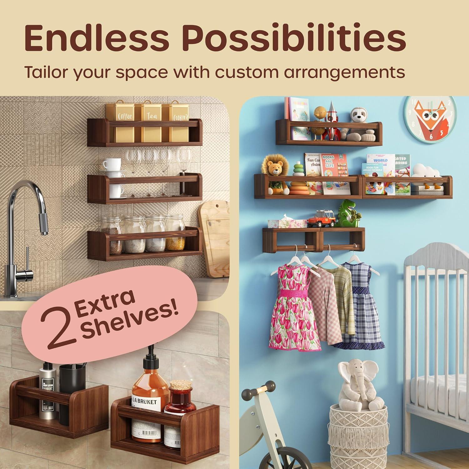 Estantería de Madera para Niños Homey Panda 3 Largas + 2 Mini