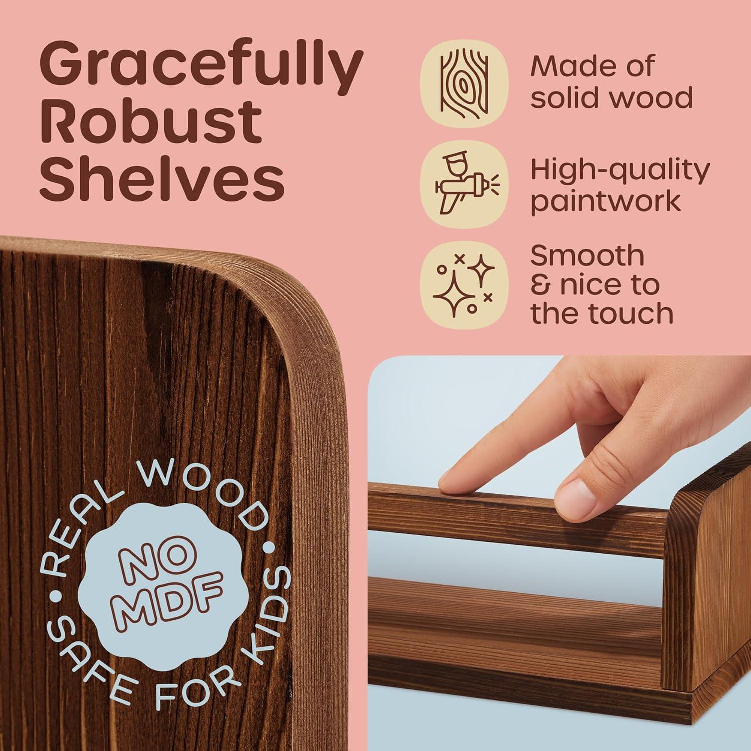 Estantería de Madera para Niños Homey Panda 3 Largas + 2 Mini