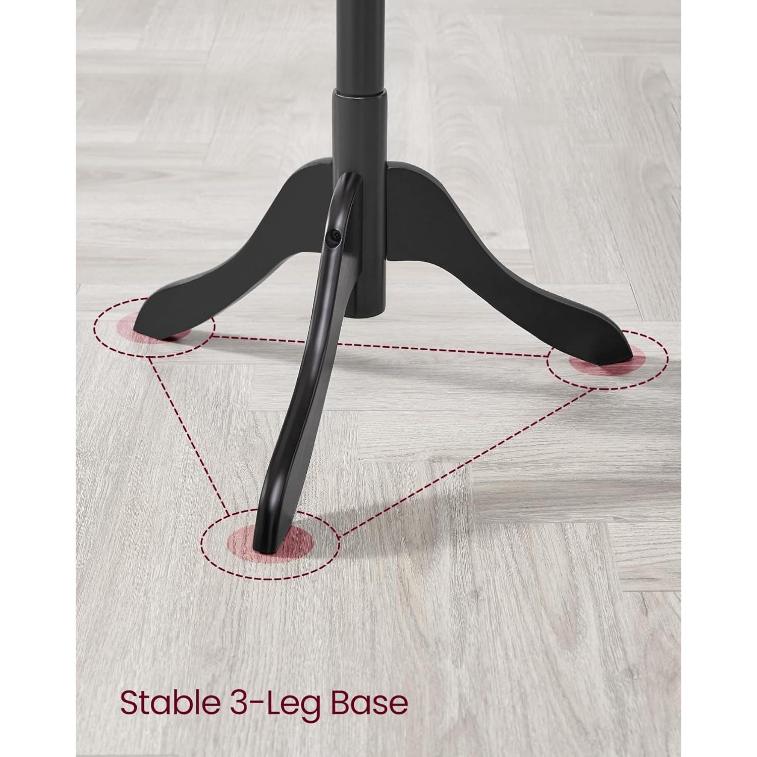 Perchero de Pie VASAGLE de Madera Sólida Negro Tinta 8 Ganchos