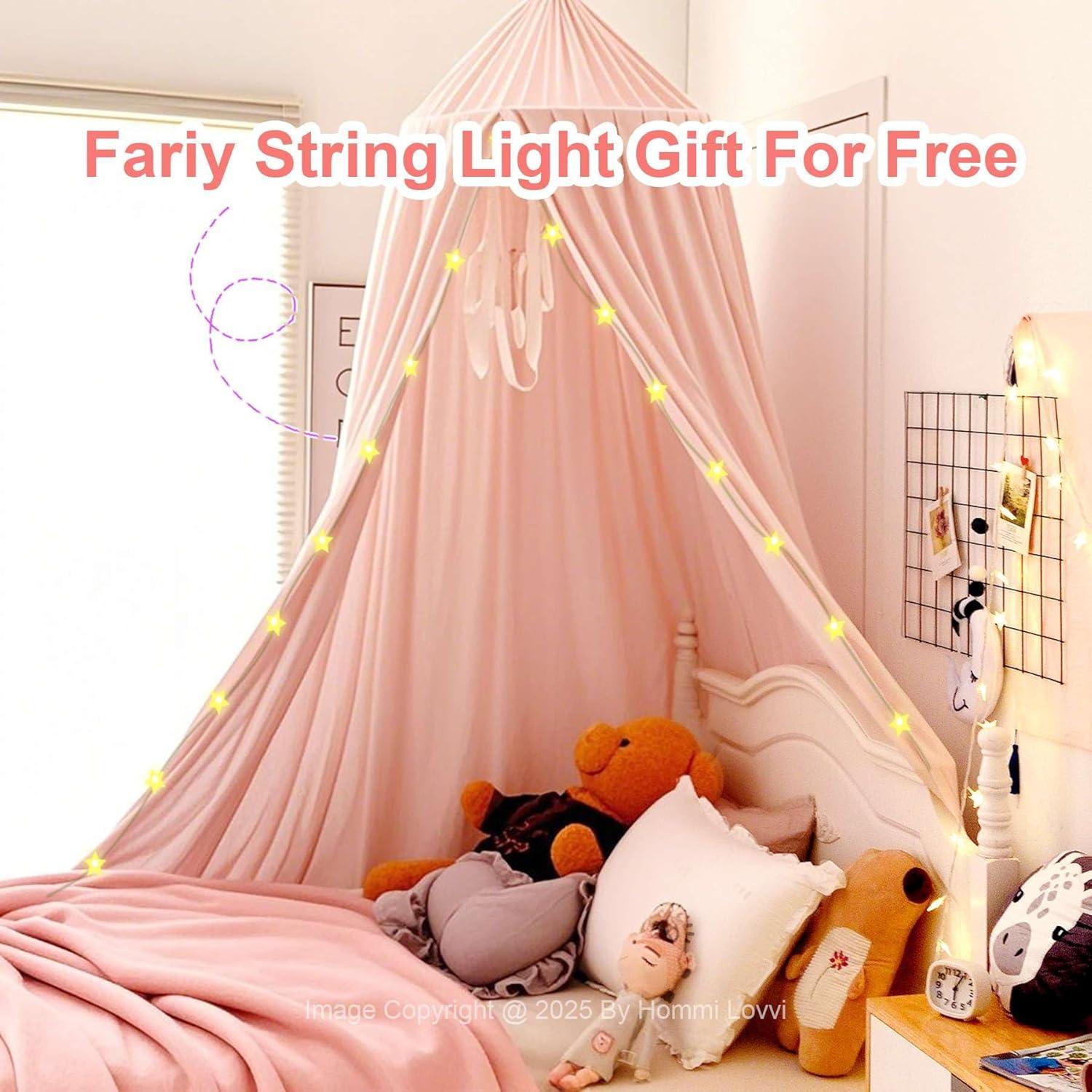 Dosel de Cama Rosa Claro Hommi Lovvi con Luces LED 280cm