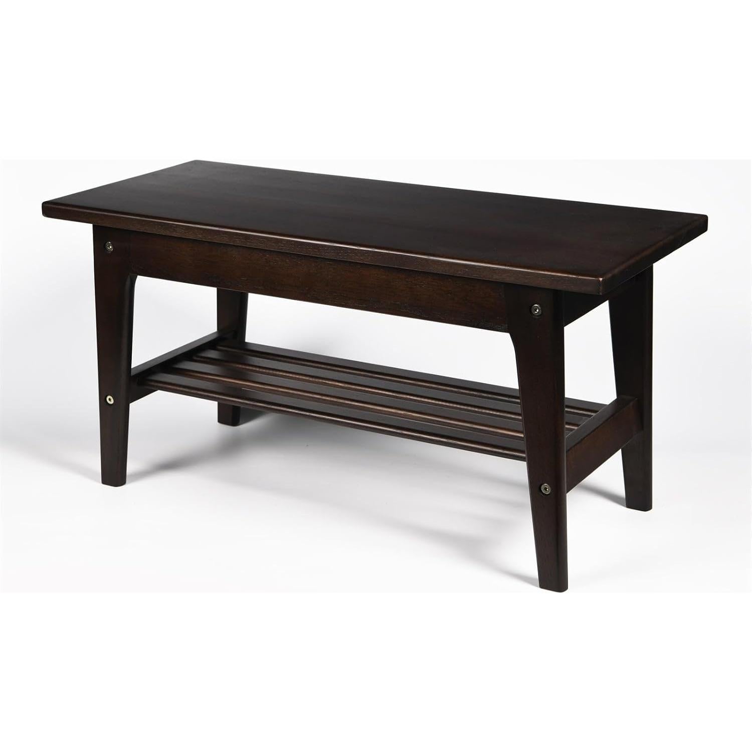 Banco de Zapatos CONSDAN de Madera Nogal Oscuro 2 Niveles