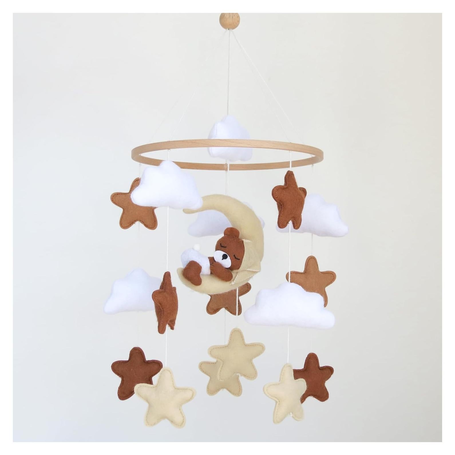 Móvil de Cuna GOUKURLSMA Oso Durmiendo con Nubes 50cm