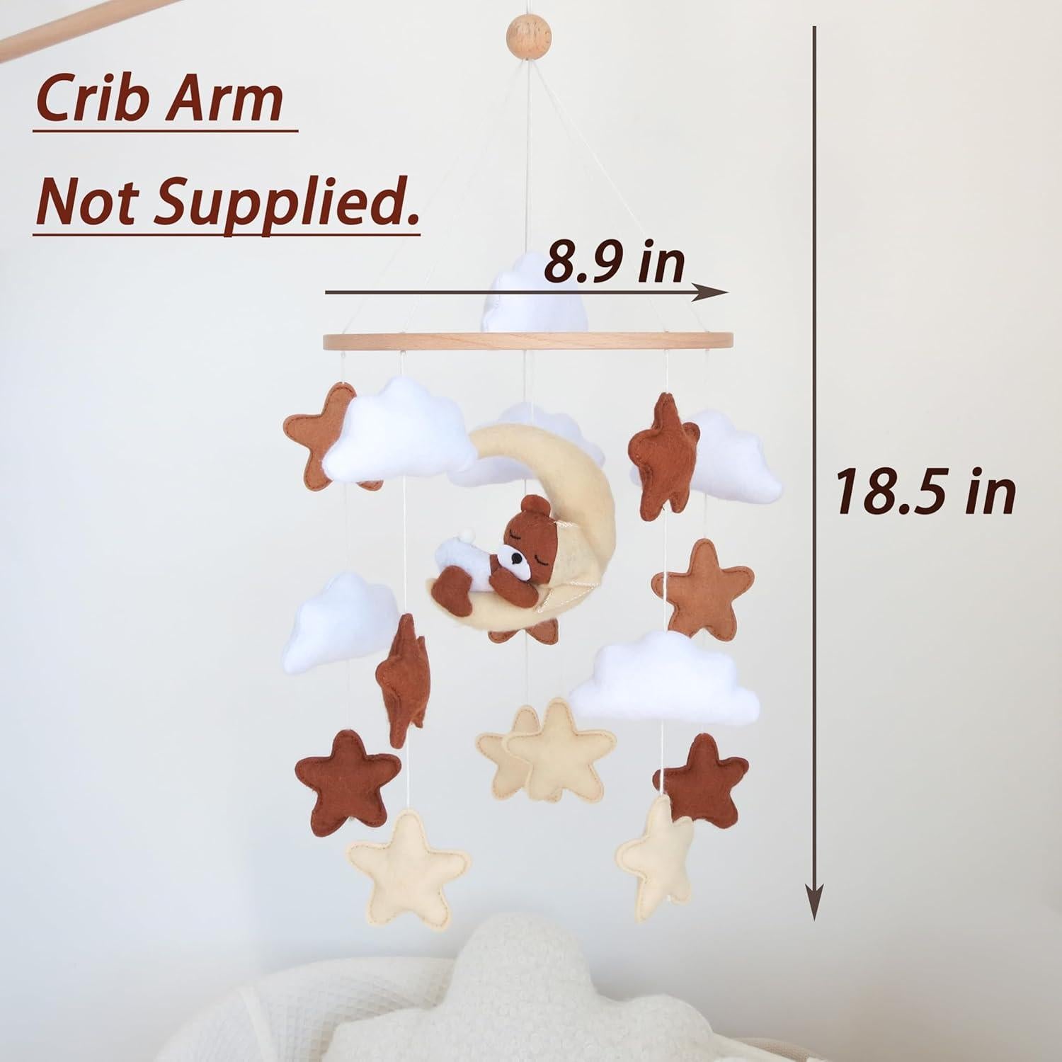 Móvil de Cuna GOUKURLSMA Oso Durmiendo con Nubes 50cm