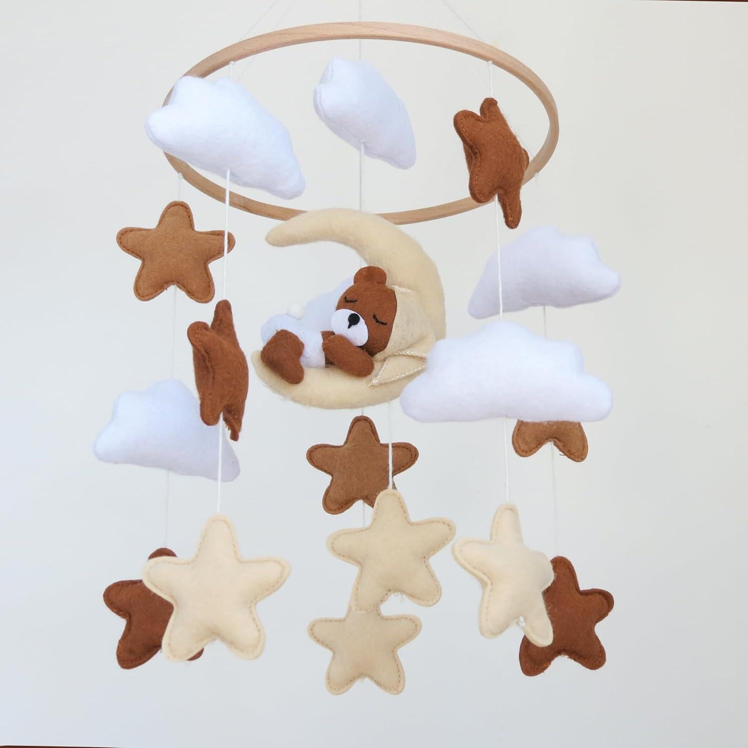 Móvil de Cuna GOUKURLSMA Oso Durmiendo con Nubes 50cm