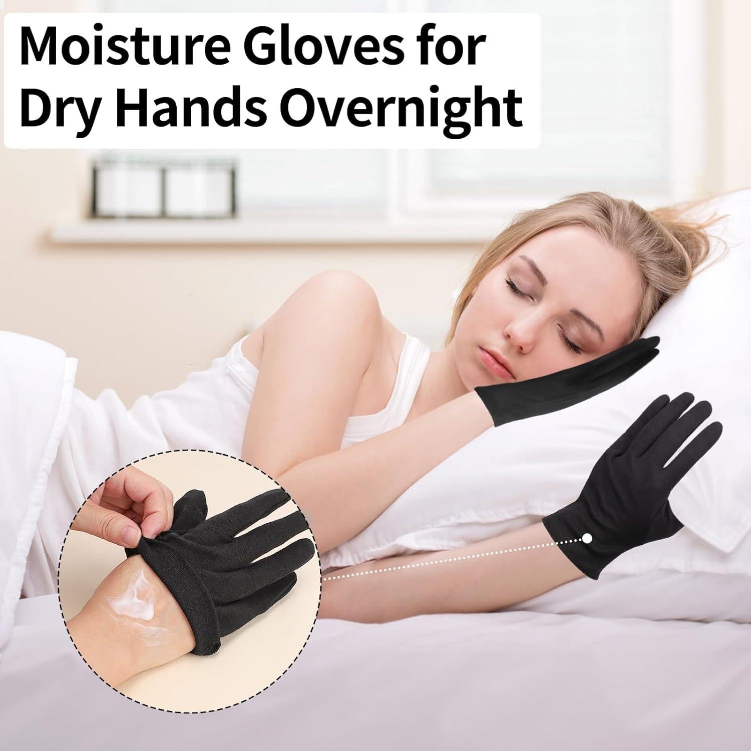 Guantes de Algodón Negros ENPOINT - 10 Pares Hidratantes