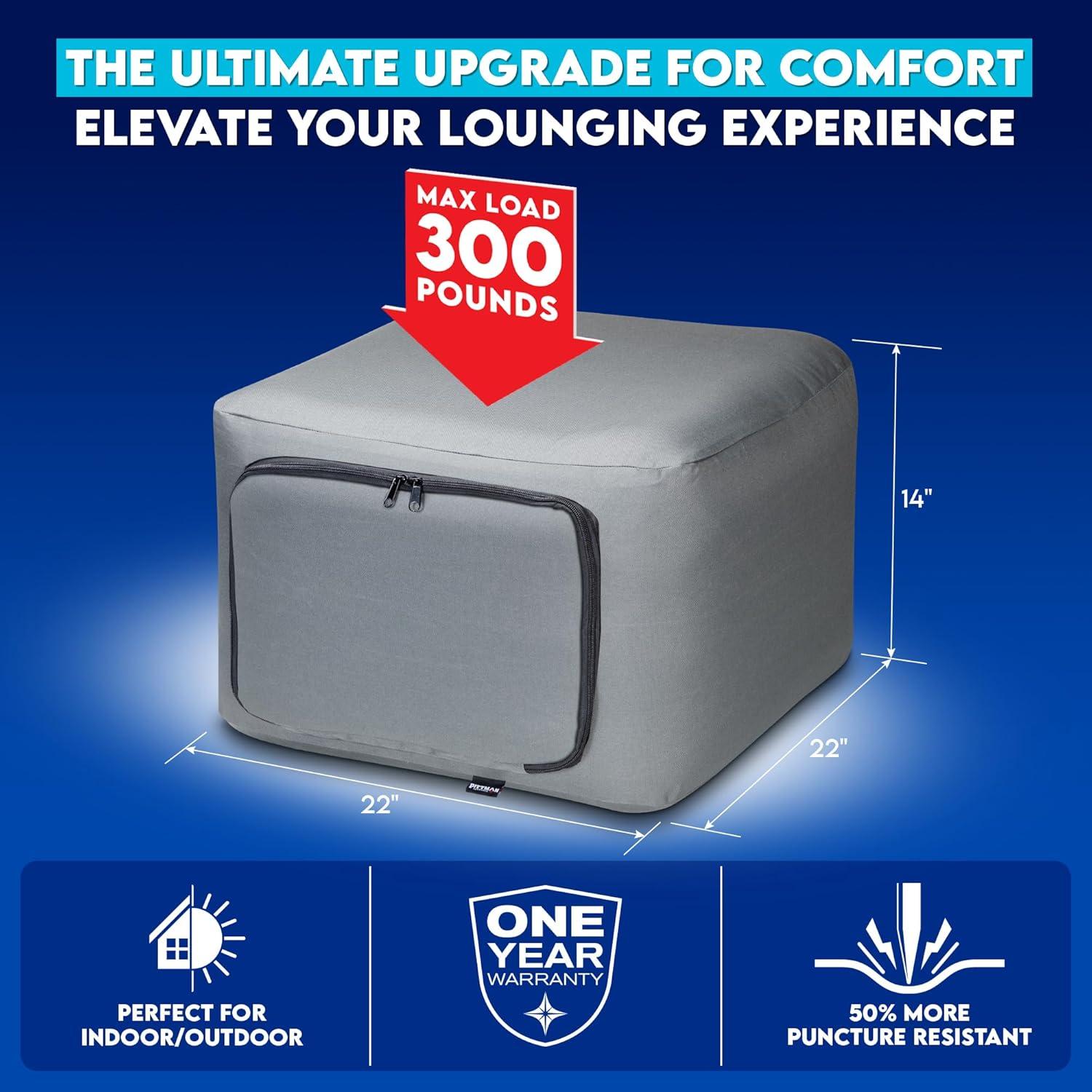 Puff Inflable Pittman para Descanso de Pies - Gris 35.56 cm