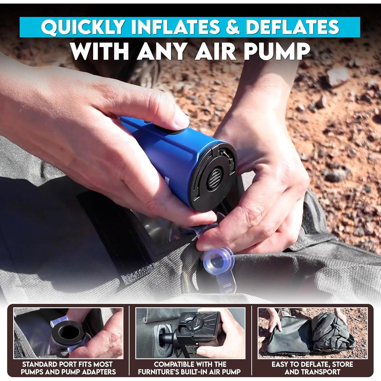 Puff Inflable Pittman para Descanso de Pies - Gris 35.56 cm