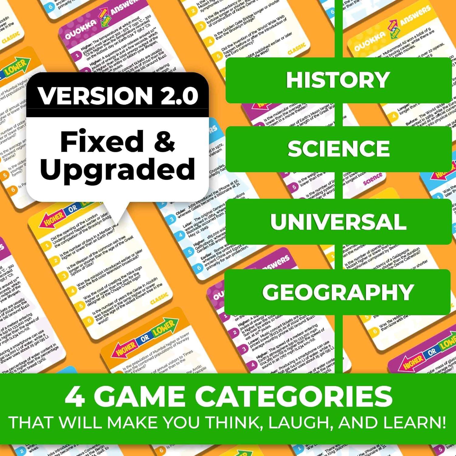 QUOKKA Trivia Juego de Mesa Familiar 2.0 - 2000 Preguntas