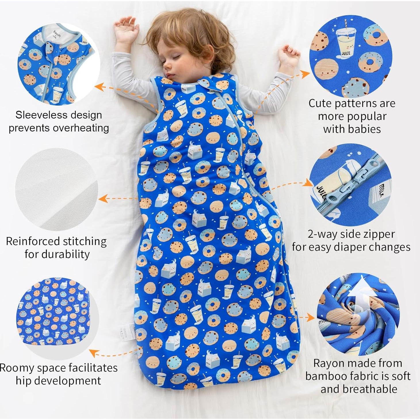 Saco de dormir unisex EasyFi 0-6 meses 1.0 Tog bambú