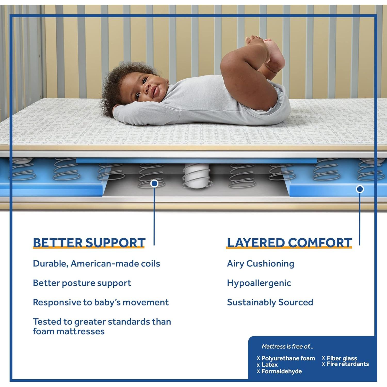 Colchón para Cuna Sealy Baby Firm Rest 2 Etapas Antibacteriano 132x71cm