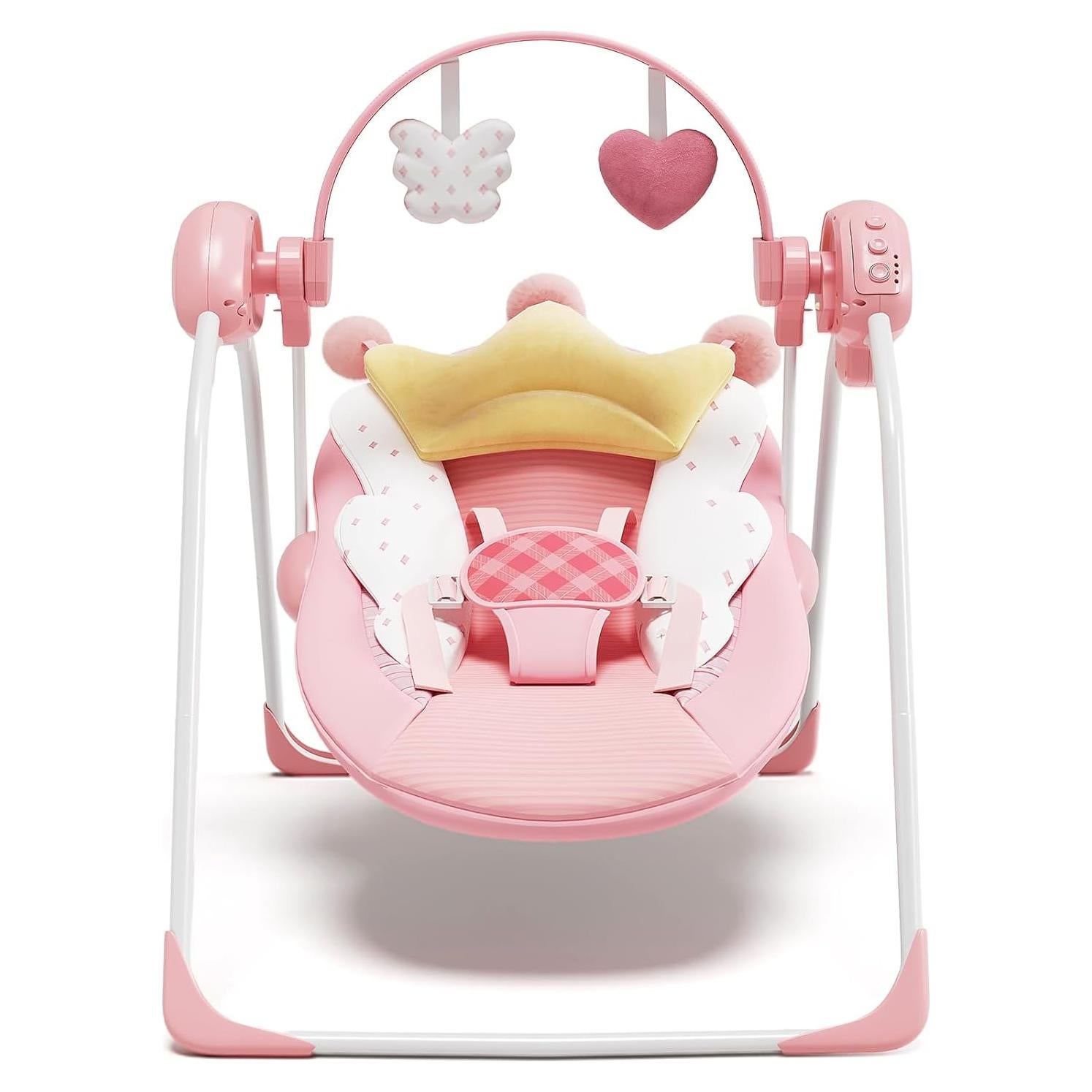 Hamaca para Bebés Rosa Princesa Ángel con Música y Temporizador