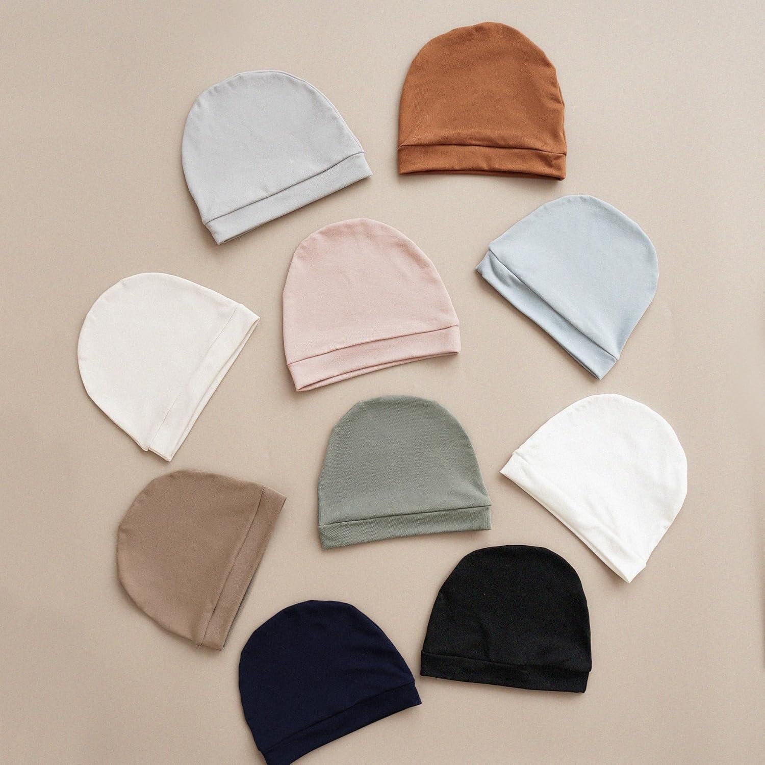 Konssy Paquete de 6 Gorras Suaves para Bebés 0-6 Meses
