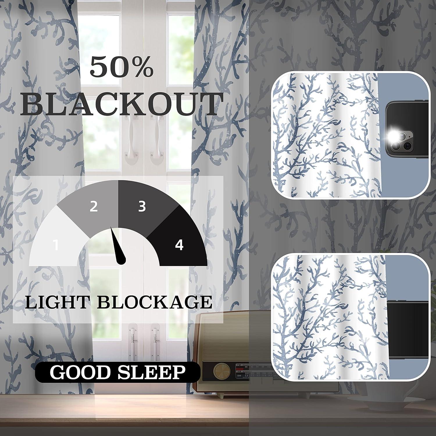 Cortinas Decorativas Weesire Costera 50% Bloqueo Luz 132x160 cm