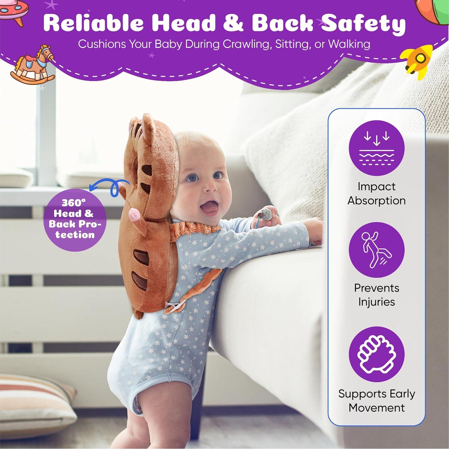 Mochila Protectora de Cabeza HippoBaby - Cojín de Seguridad Bebé