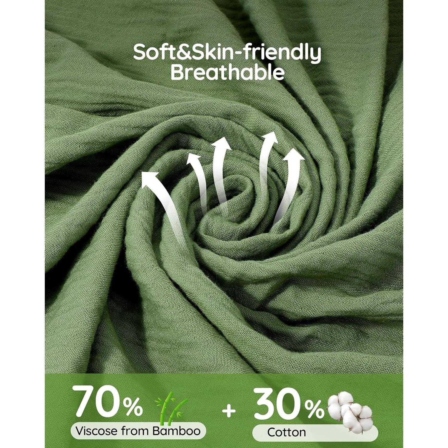 Toalla de Muselina con Capucha SUOSDEY 81x81 cm Verde Oscuro