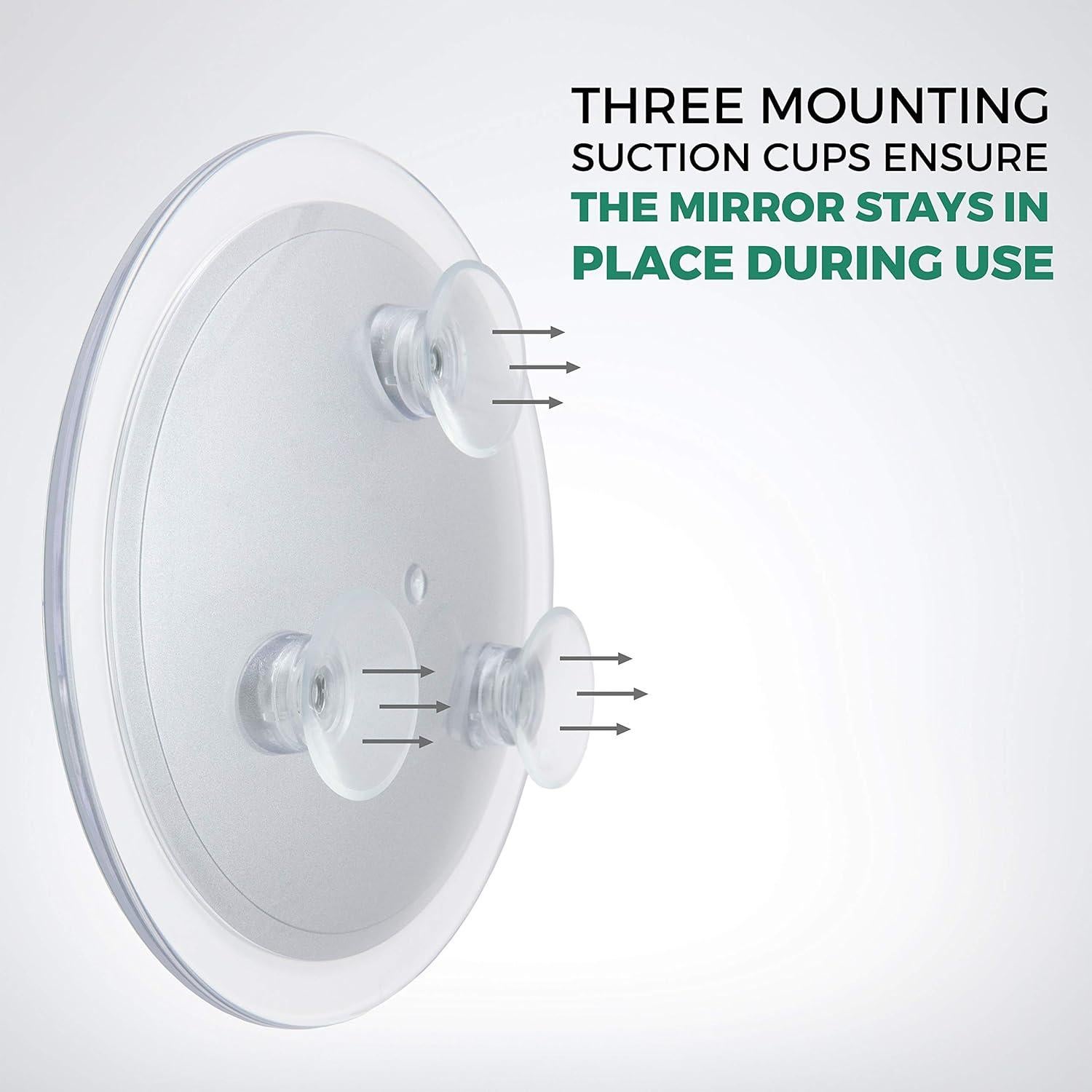 Espejo de Aumento DBTech 20.32 cm 10x con Ventosas y Pinzas