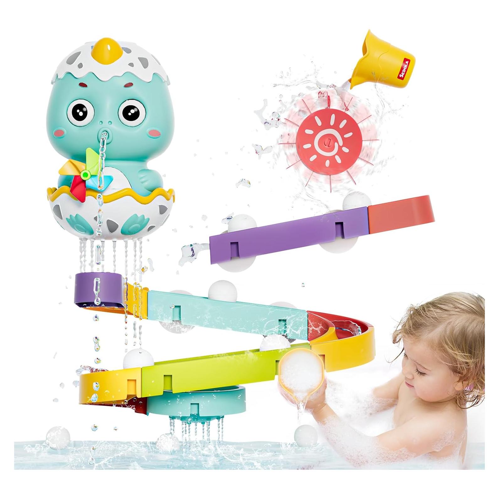 Juguetes de baño DOLIVE para niños 1-3 años, pista deslizante