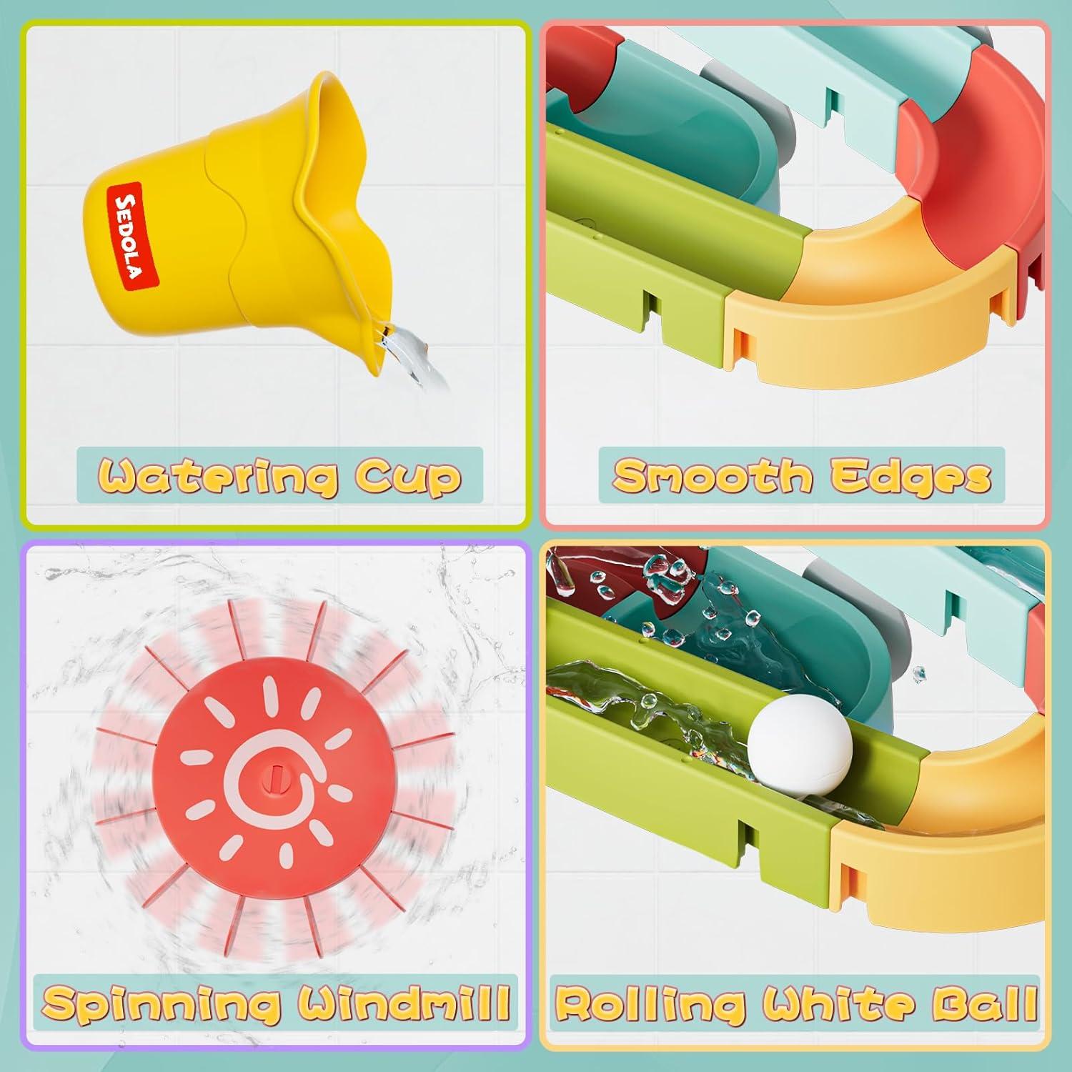 Juguetes de baño DOLIVE para niños 1-3 años, pista deslizante