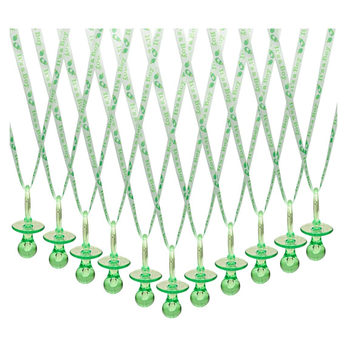 Collares de Chupetes de Acrílico Verde - 36 Piezas para Fiesta