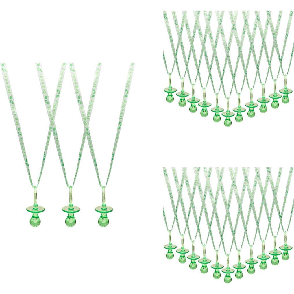 Collares de Chupetes de Acrílico Verde - 36 Piezas para Fiesta