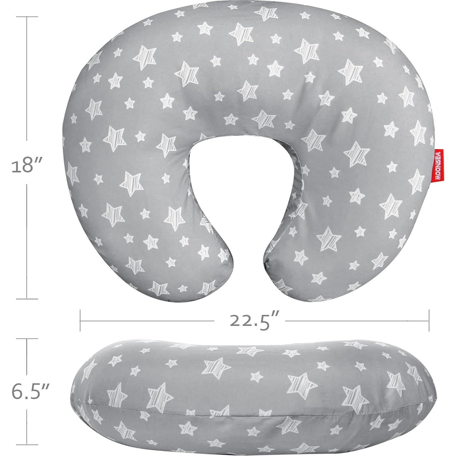 Funda de Almohada de Lactancia Moonsea Estrella Marino y Gris