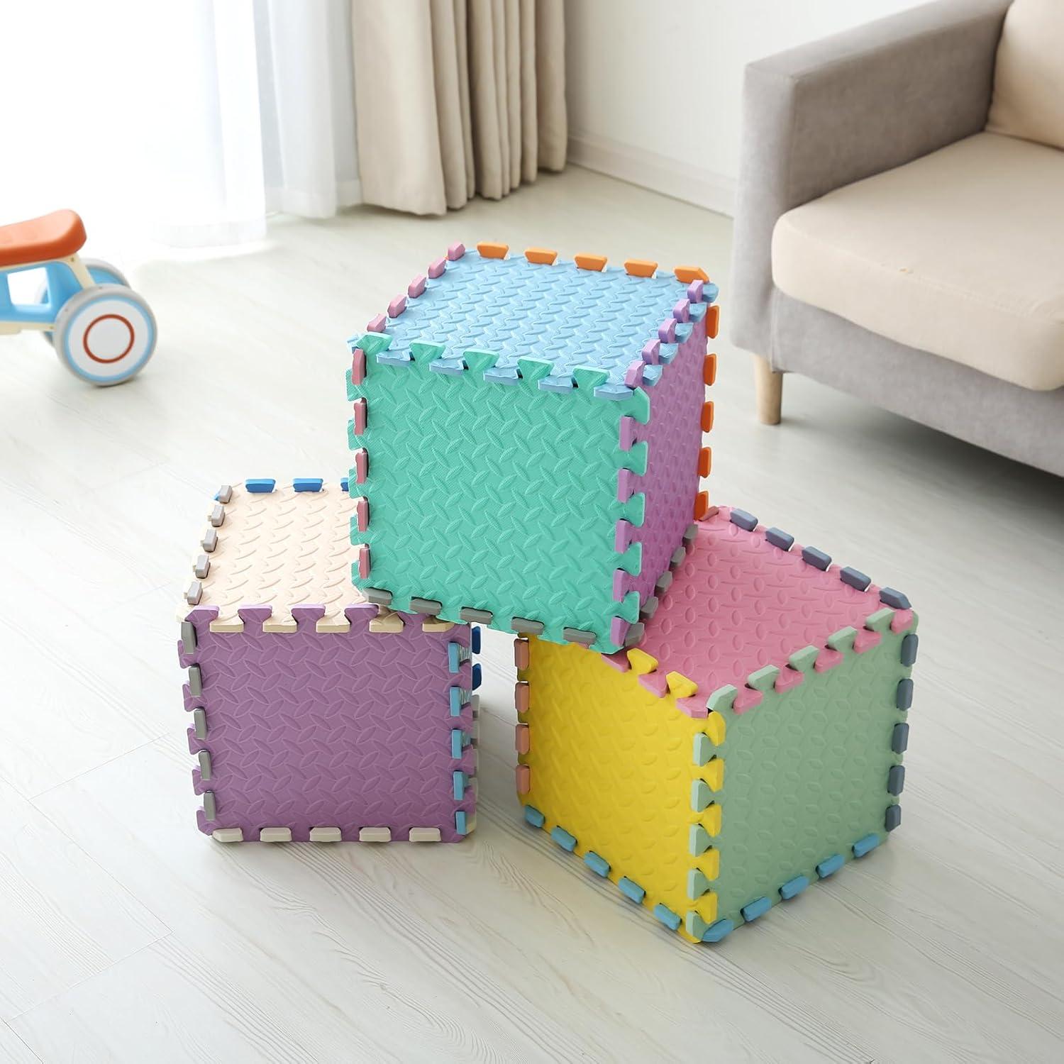 16 Azulejos Alfombra de Juego EVA Tamiplay 30x30 cm Verde/Azul