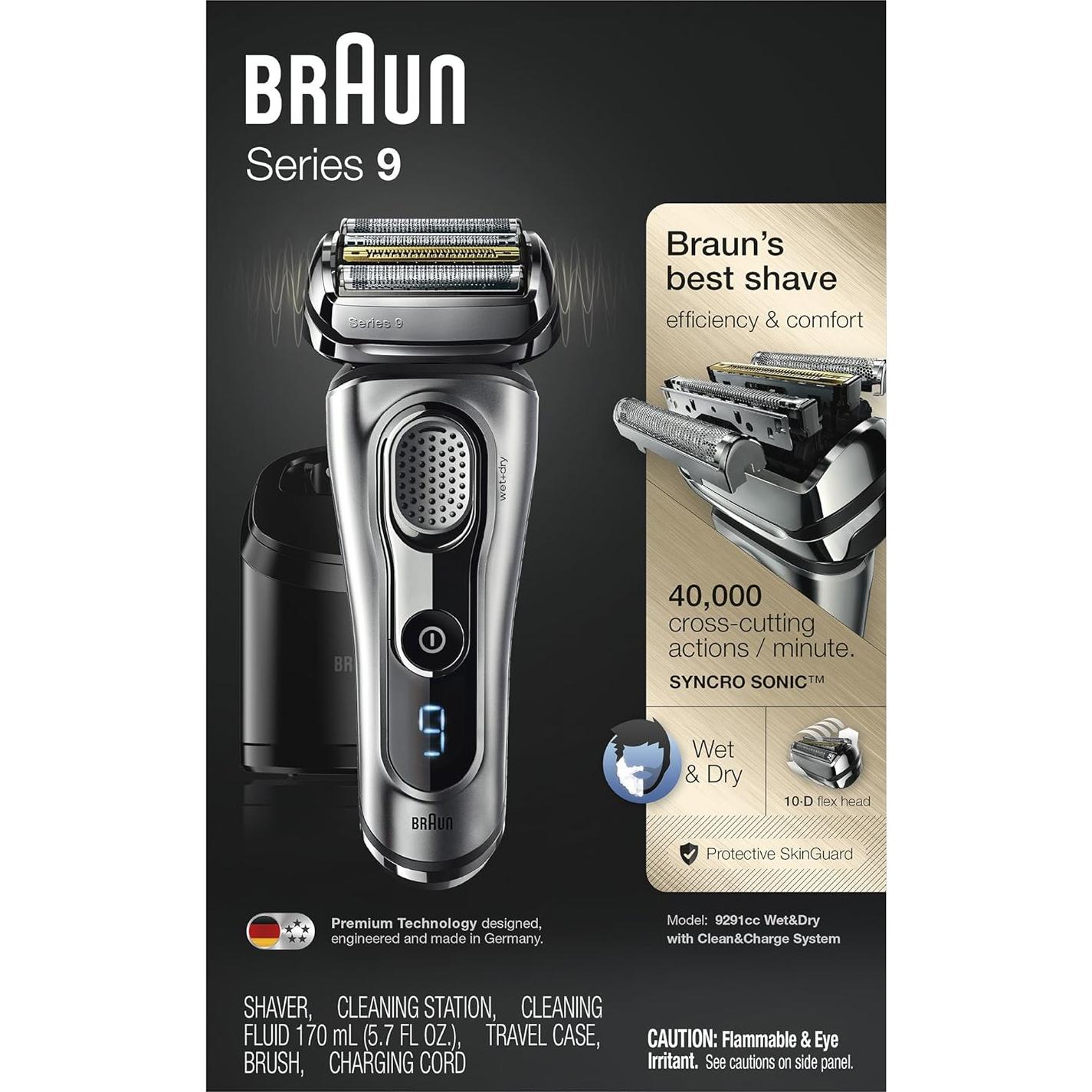 Afeitadora eléctrica Braun Serie 9 9291cc con recortador y estuche