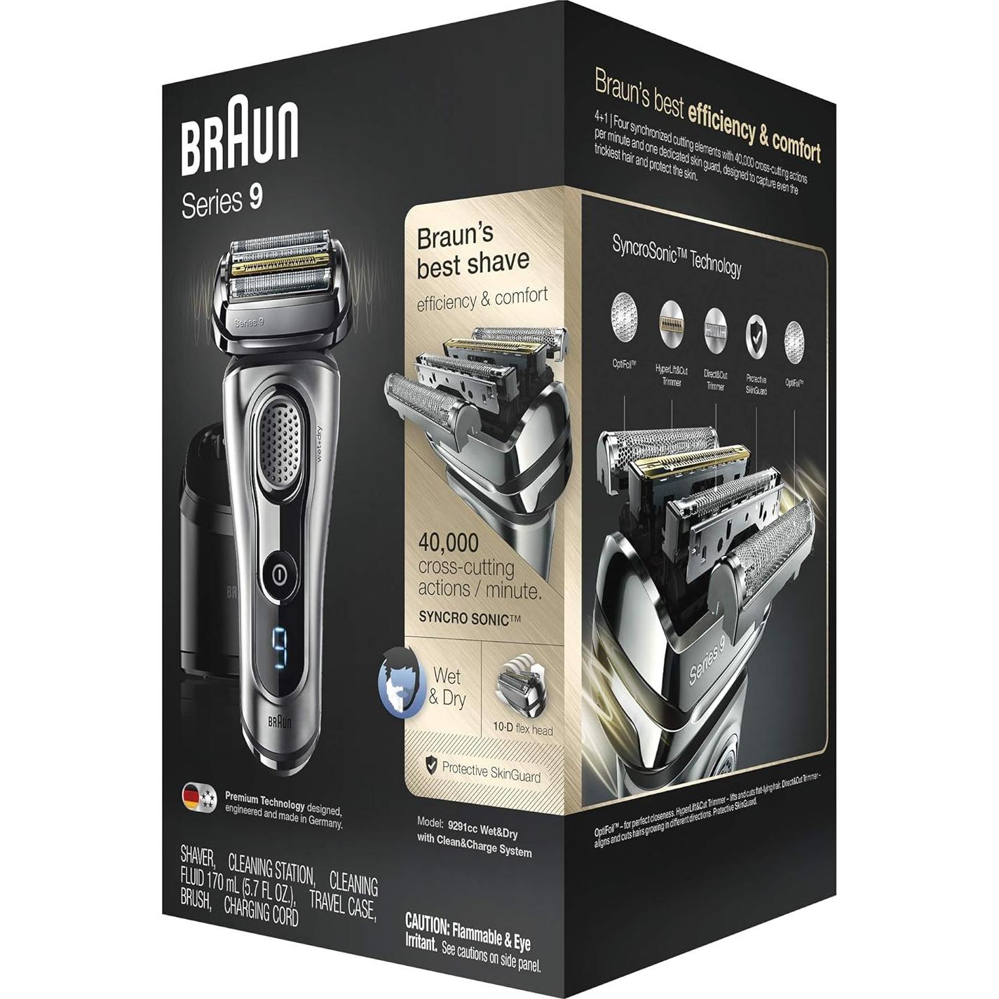 Afeitadora eléctrica Braun Serie 9 9291cc con recortador y estuche