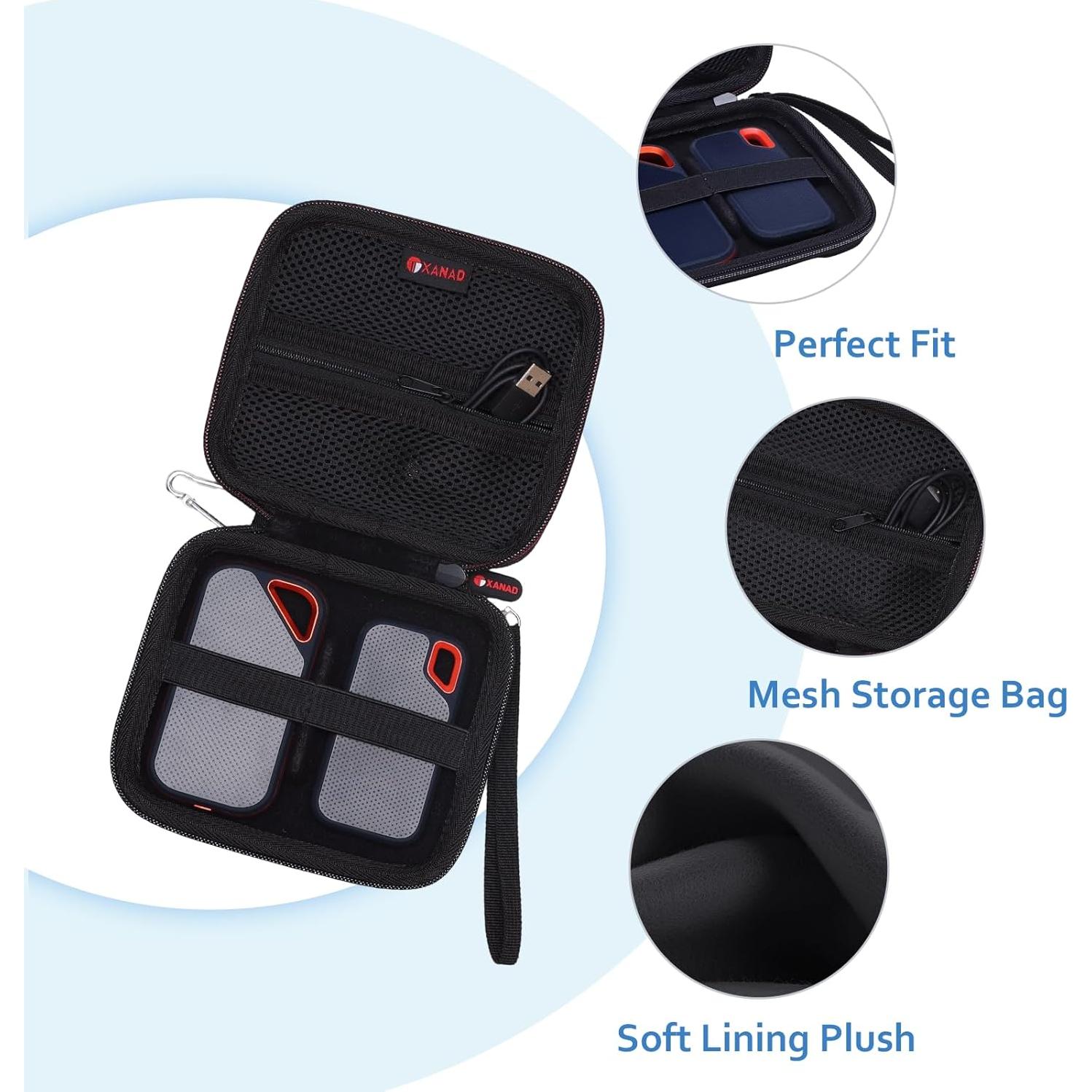 Funda Dura XANAD para SSD Sandisk Pro/Samsung T7 - Negro