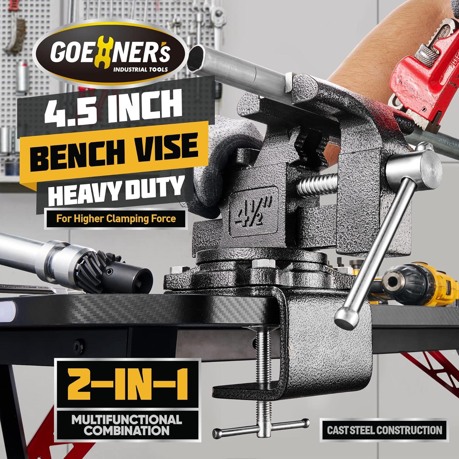 Tornillo de banco GOEHNER's 11.4 cm con base giratoria