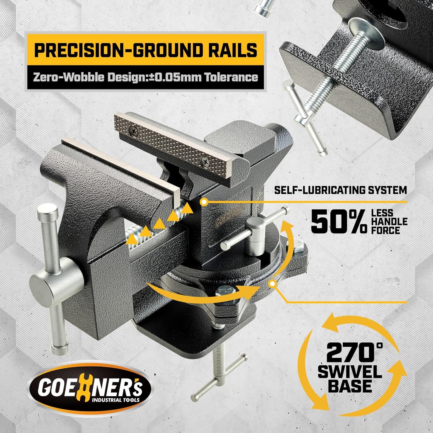 Tornillo de banco GOEHNER's 11.4 cm con base giratoria