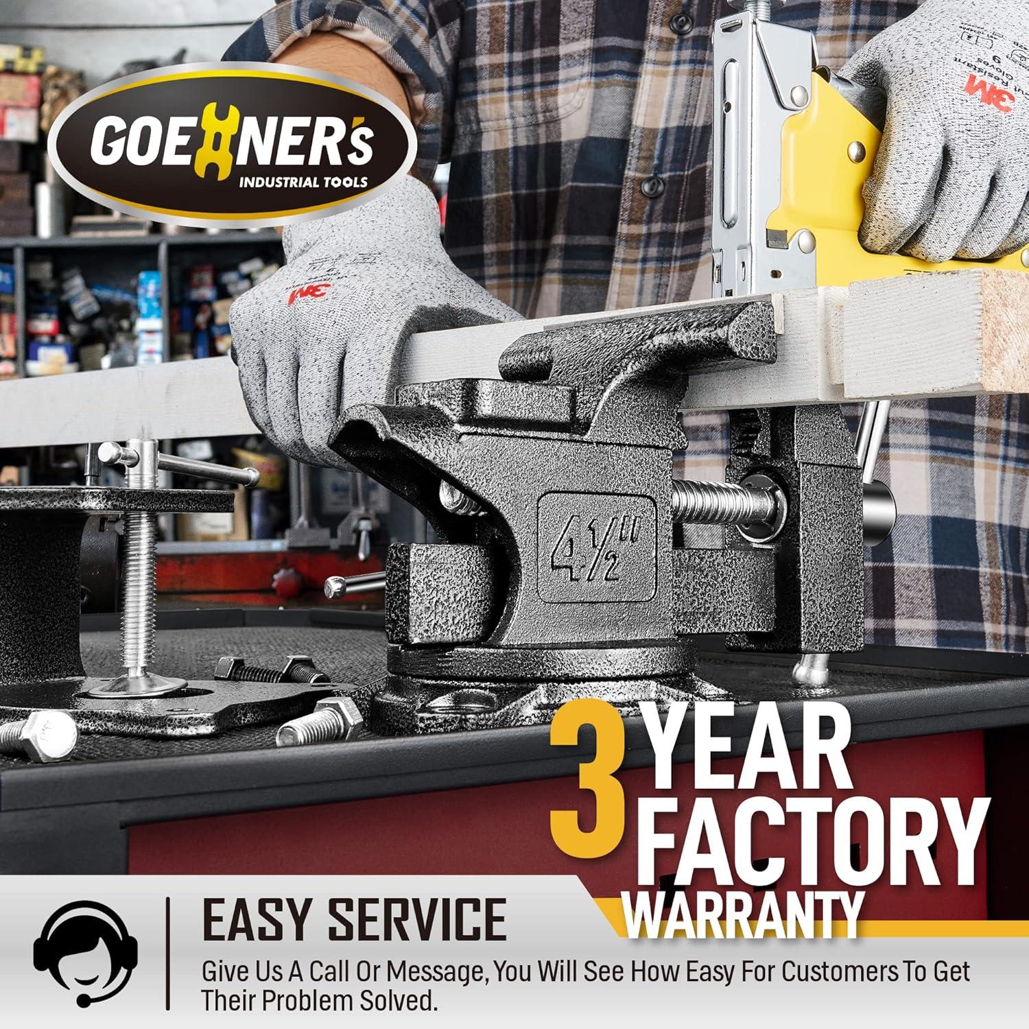 Tornillo de banco GOEHNER's 11.4 cm con base giratoria