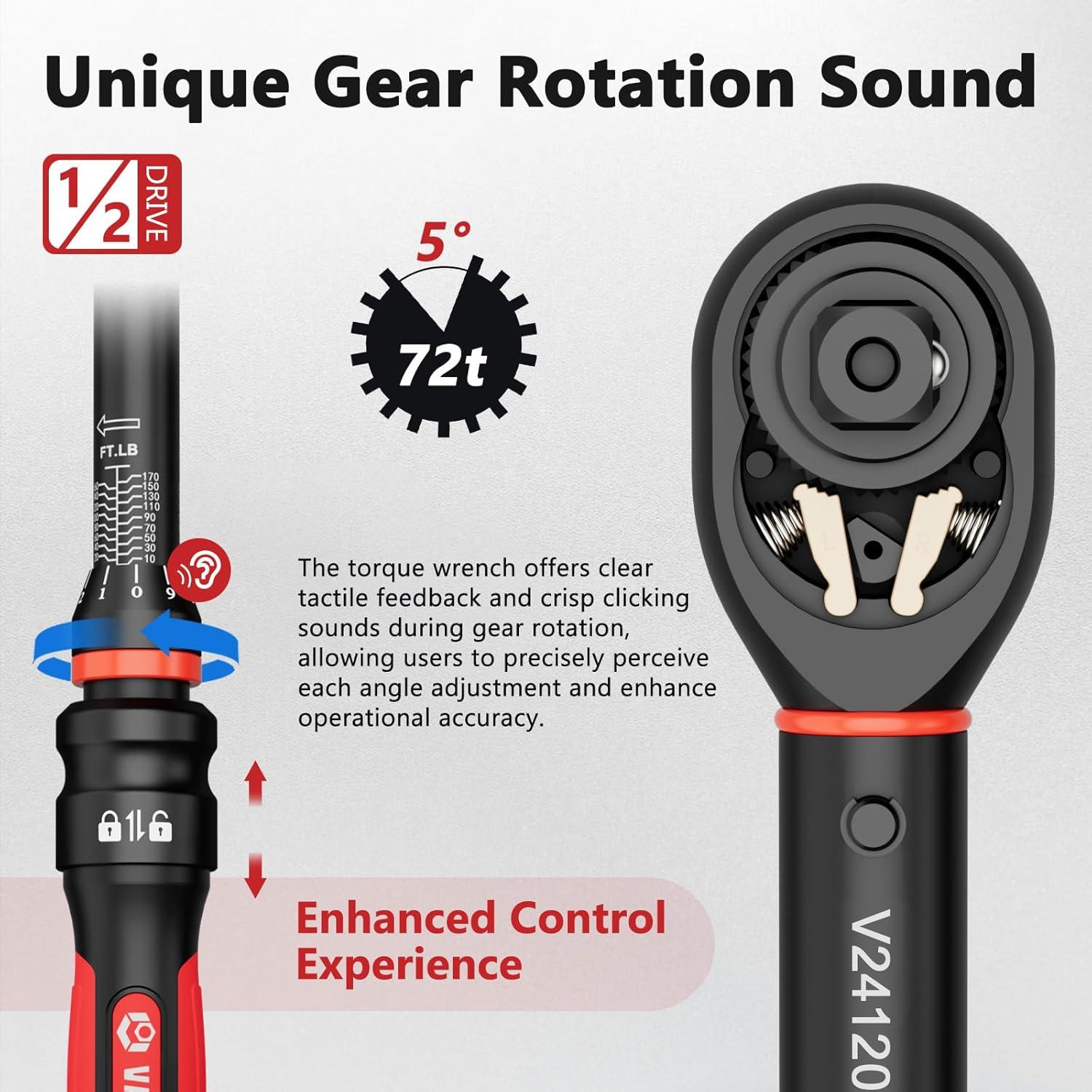 Llave de Torque VANPO 1/2" 10-170 ft-lb (13.6-230.5 Nm) Mecánica