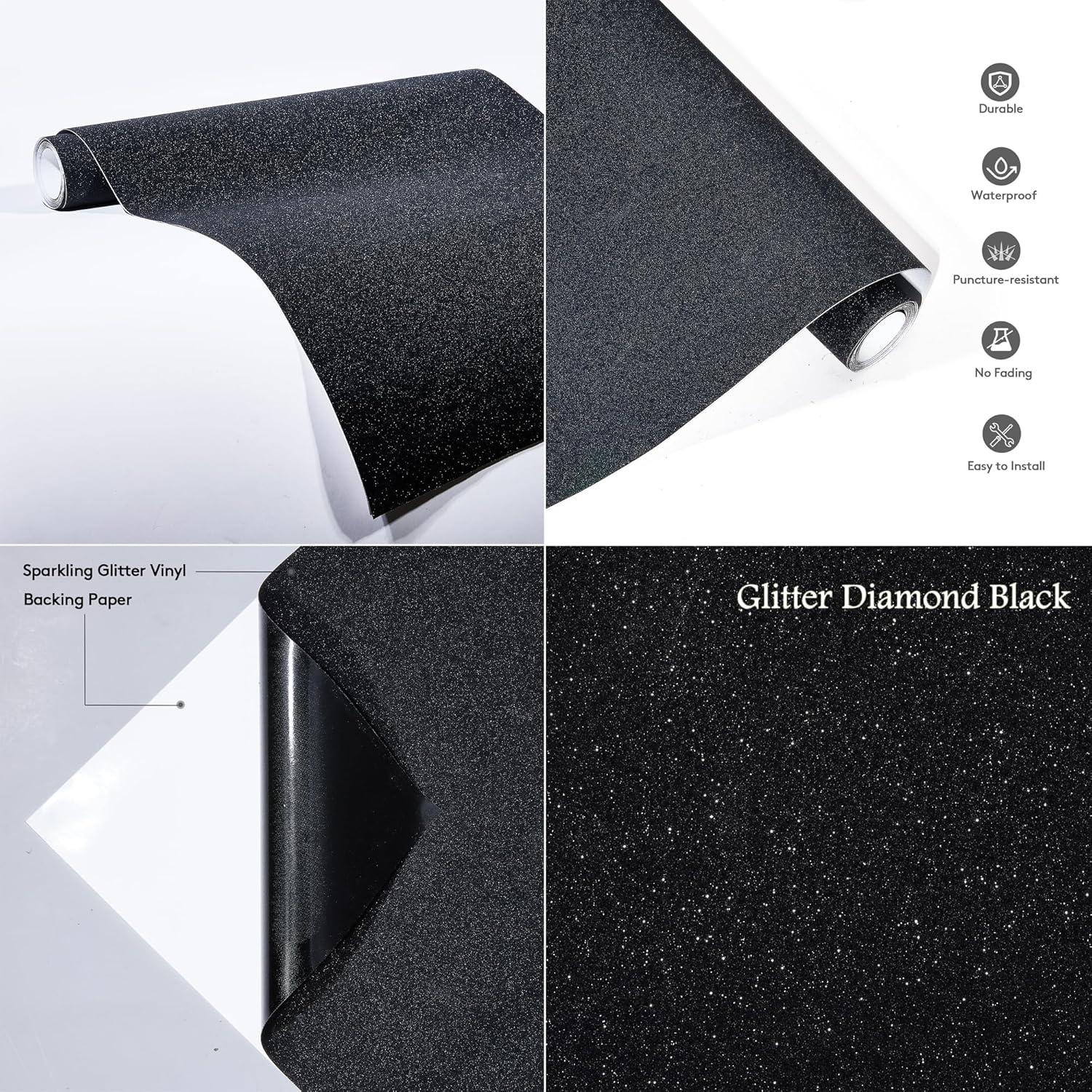 Envoltura de Vinilo Negro Brillante AuMoHall 30x200 cm