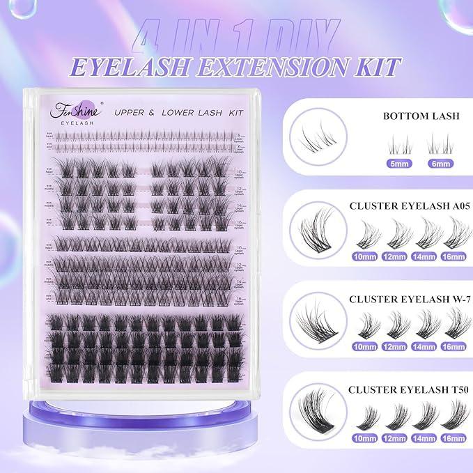 Kit de Pestañas Falsas Fenshine 3D WISPY 10-16mm 4 en 1